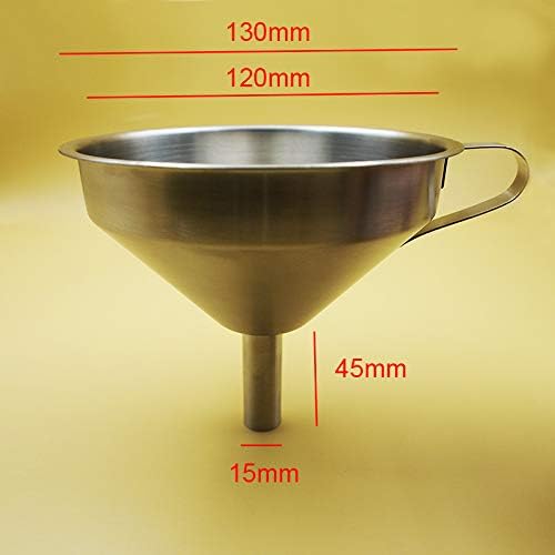 304 Stainless Steel Kitchen Funnel set of 3 with Filter Strainer and Mesh Wide Mouth Wine Funnel Filter Transferring Liquid,Dry Powder Ingredients (funnel 5''+filter 200mesh)