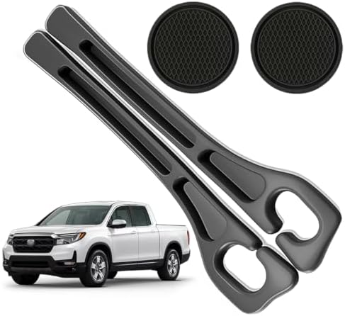 Car Seat Gap Filler Organizer Compatible with Honda Ridgeline Accessories Seat Gap Plug Blocker with Storage Slot Non-Slip Car Cup Holder Coaster Black 2 Pack