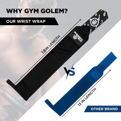 Skiennix Wrist Wraps - 18-Inch Premium Support with Thumb Loop for Powerlifting & CrossFit | 1 Pair