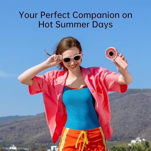 JISULIFE Handheld Portable Fan, 3600mAh Stronger and Longer-Lasting Battery