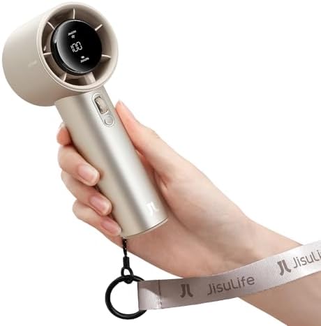 JISULIFE Handheld Fan Pro1S - Next-Gen Airflow: Up to 40H Runtime