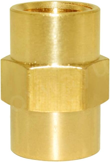 Joywayus Brass Pipe Fitting Hex Nipple Equal 5Pcs 3/8"NPT Male + 5Pcs 3/8"NPT Female Air Fuel Water (Pack of 10)