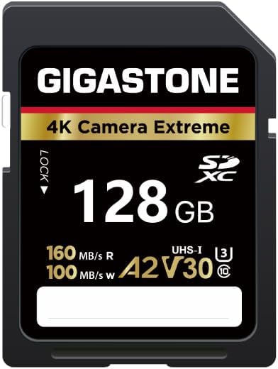 【5-Years Data Recovery】 GIGASTONE 128GB SD Card, 4K Camera Extreme, UHS-I A2