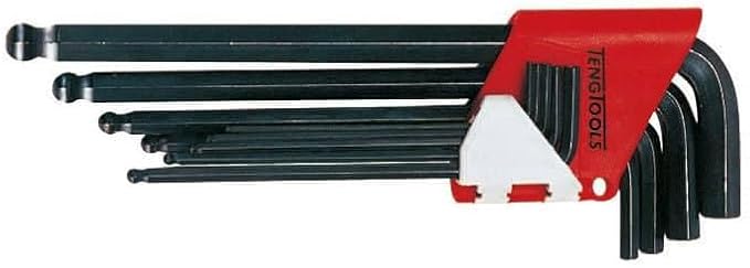 Teng Tools 9 Piece Metric Ball Point Hex Key/Allen Wrench Set (1.5mm - 10mm) - 1479MM, Silver