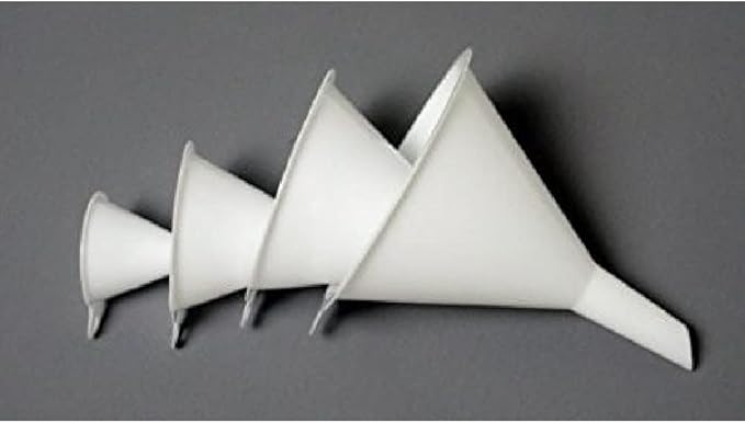 Chef Craft Set of 4 General Purpose Plastic Assorted Sizes Nested Funnel Set, White
