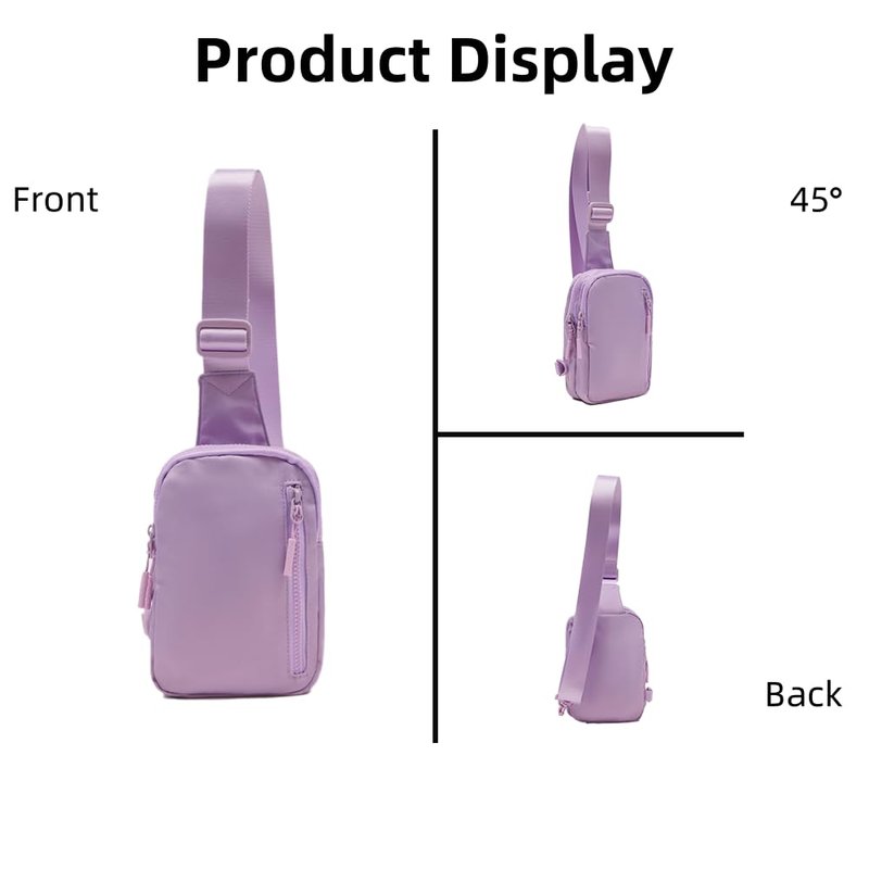 VAKAER Convertible Sling Backpack for Women & Men – Lightweight 3-in-1 Crossbody Daypack with Adjustable Strap, Anti-Theft Pocket, Water-Resistant Small Travel Bag (Light Purple)