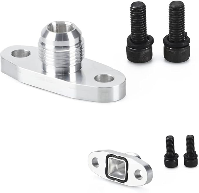 AN10 Oil Drain Flange,Funnel Type Oil Return with O Ring for T3 T4 GT28 GT30 GT35 T25 Turbo Charger CNC Process Leak Proof