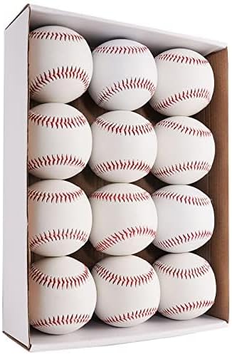 Skiennix Official Size Practice Baseballs - 12 Pack for Youth/Adult Training | Perfect for League Play, Pitching, and Autographs