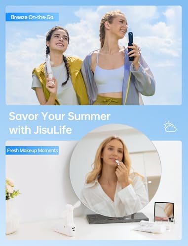 JISULIFE 3 IN 1 Portable Fan with Power Bank & Flashlight Featured