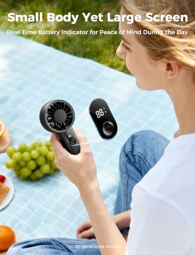 Aecooly Mighty Portable Fan, Powerful Handheld Fan, USB Rechargeable