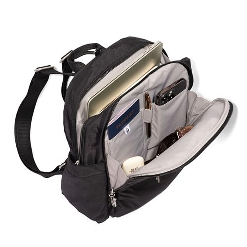 Securtex Anti-Theft Getaway Backpack - 9.4"x13"x5" Travel Safe Bag w/Locking Zippers, Slash-Resistant, RFID