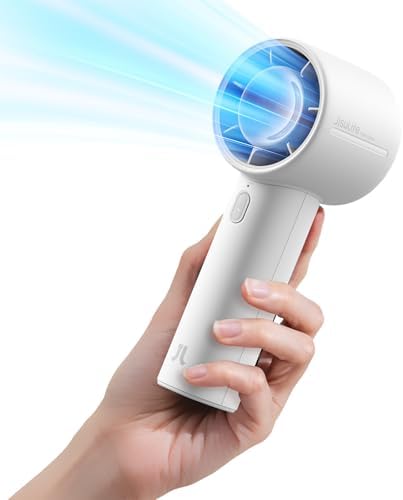 JISULIFE Portable Handheld Fan, 22H Max Runtime, 5-Speed - Gray