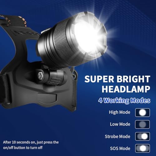 Staaricc Super Bright Headlamp Rechargeable High Lumen/Head lamp for Adults