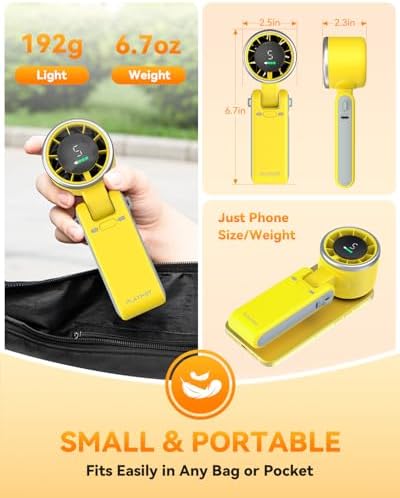 PlayHot Portable Handheld Turbo Fan, Travel Essentials, Gifts for Women/Men