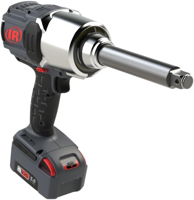Ingersoll Rand W8571-K2 3/4" 20V Cordless Impact Wrench 2 Battery Kit, 2000 ft-lb Torque, 6" Extended Anvil, Friction Ring Thru-hole, Pistol