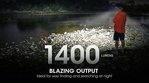Nitecore NU43 Rechargeable Headlamp, 1400 lumens USB-C Bright Lightweight for Camping, Running, or Working, with Spotlight, Floodlight, Red Light, Including NitecoreS Sticker