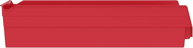 Akro-Mils 30158 Plastic Shelf Bins, Heavy Duty Storage Bins for Garage, Closet, and Drawer Organization, 18-Inch x 8-Inch x 4-Inch, Red, 12-Pack