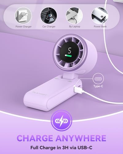 PlayHot Portable Handheld Turbo Fan, Travel Essentials, Gifts for Women/Men