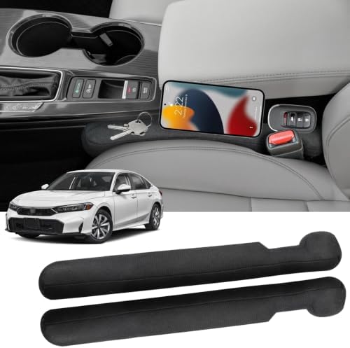 Car Seat Gap Filler Compatible with Honda Accord Civic Accessories Seat Gap Blocker Fit Organizer Fill The Gap Between Seat and Console Stop Things from Dropping Pack of 2 Black