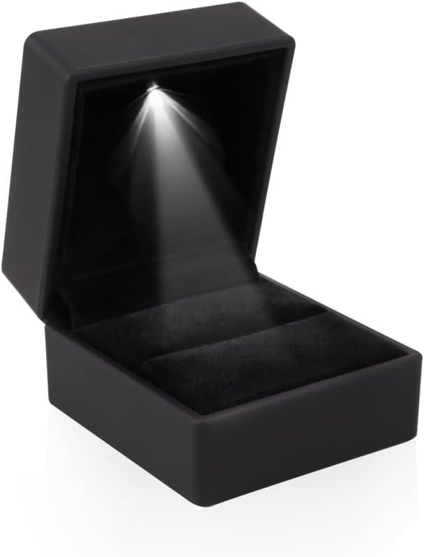 iSuperb® Ring Box Black Jewelry Case Organizer