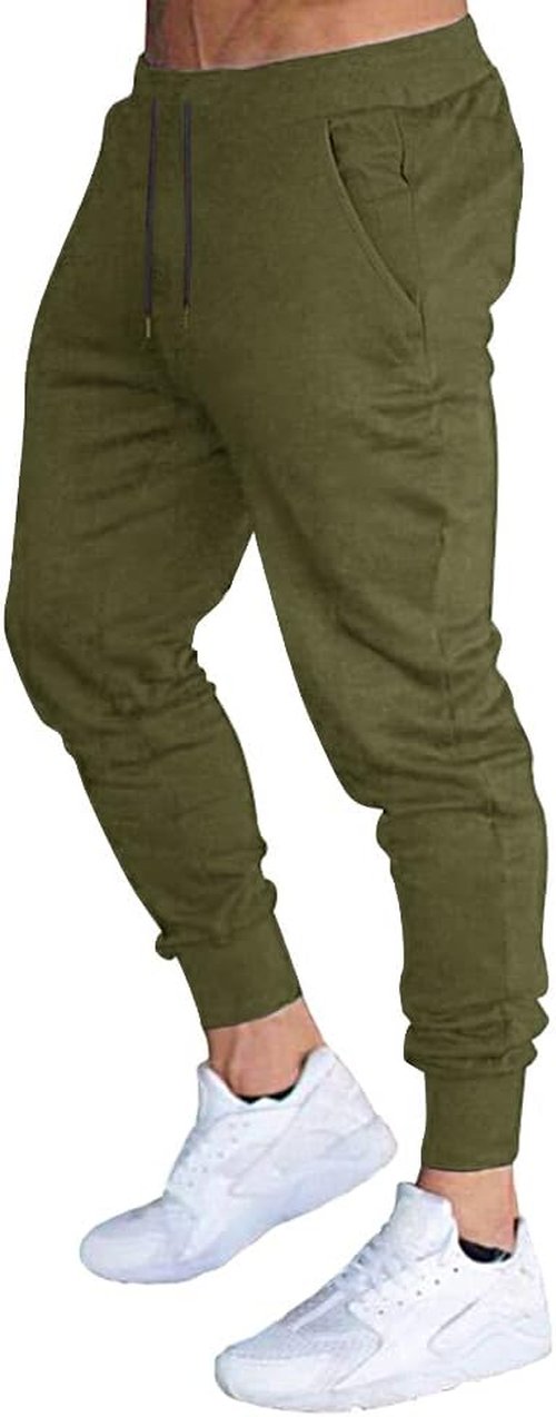 BUXKR Men's Slim Joggers - Athletic Workout Pants for Gym & Running | Deep Pockets, Comfortable Fit