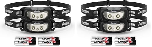 Energizer Universal+ LED Headlamp, Bright Head Lamp for Outdoors, Camping and Emergency Light, IPX4 Water Resistant (Batteries Included)(Pack of 4)