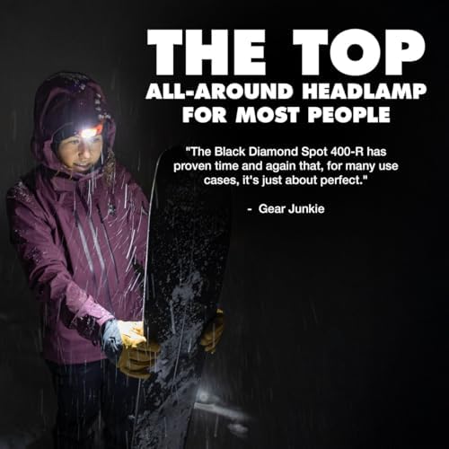 BLACK DIAMOND Spot 400-R Headlamp, Rechargeable, Dimmable, Waterproof, Azul
