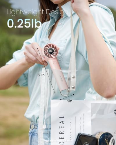 Gaiatop Portable Mini Fan, 3 Speed USB Rechargeable Handheld Fan with Light