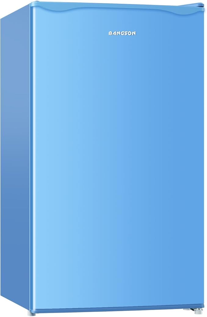 Mini Fridge with Freezer 3.2 Cu.Ft for Bedroom and Office Blue | Single Door, Small Refrigerator, Energy-efficient, Low Noise, Mini fridge for Dorm