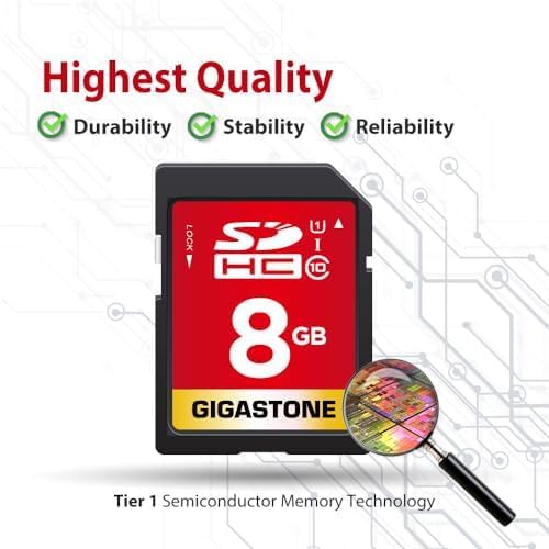 GIGASTONE 8GB SD Card 100-Pack UHS-I U1 Class 10 SDHC Memory Card Full HD Video