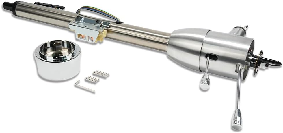 30" Natural Manual Steering Column with Key & 9 Holes Adapter