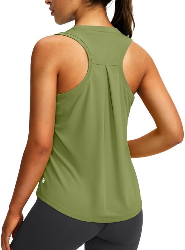Skiennix Women's Athletic Tank Tops - Racerback Sleeveless Yoga & Running Shirts | Loose Fit