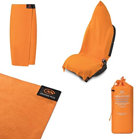 Orange Mud Transition Wrap Extreme – Orange Waterproof Car Seat Cover & Changing Towel – Secure Wrap for Athletes, Runners, Cyclists, Triathletes – Sweat-Proof, Quick-Dry, No-Slip Fit