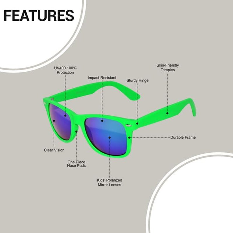 OWL Matching Family Sunglasses - UV400 Protection with Impact Resistant Polycarbonate Lenses - Lightweight Kids’ Polarized Matte Frame Mirror Glasses - Mommy & Me – Mother & Daughter - Turquoise