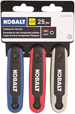 Kobalt 498862 25-Key Folding Hex Key Set, Inch/Metric/Torx 3-Pack