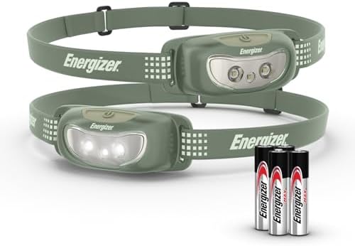 Energizer Universal LED Headlamp (2-Pack), IPX4 Water Resistant Headlamps, Bright Head Light for Outdoors, Camping, Running, Storm, Survival LED Light for Emergencies (Batteries Included)