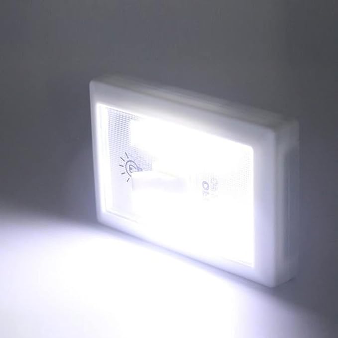 LINLUX Battery Operated Switch LED Lights, Portable Tap Light, Push Closet Light, COB LED Cordless Night Lights, Touch, Wall Mount Under Cabinet, Shed, Kitchen, Garage, Attic, RV(6 Pack)