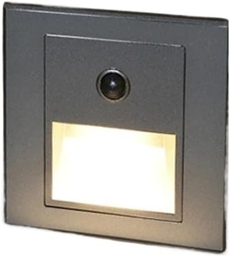 Infrared Motion Sensor Stair Lights Indoor Outdoor Stair Step Wall Lamp 3W Recessed LED Step Light Staircase Bedroom Decoration(Motion Sensor White)