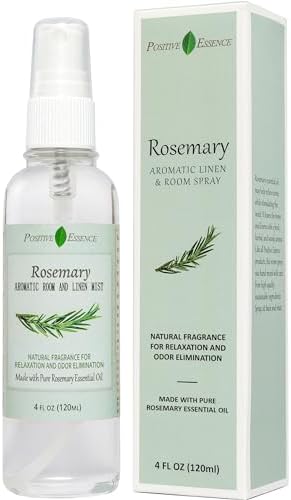 Rosemary Linen & Room Spray, Natural Aromatic Spray Made with 100% Pure Rosemary Essential Oil, Relaxing Home Fragrance (4.06 fl oz)