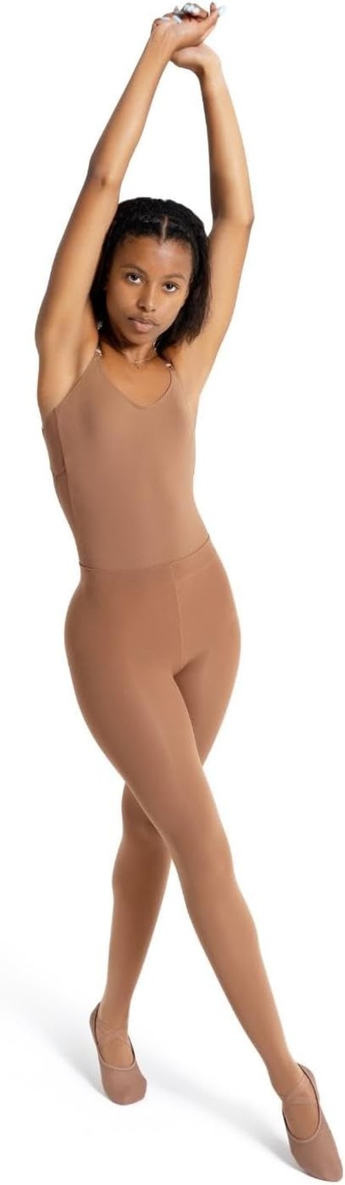 Capezio Ultra Soft Transition Tights - Self Knit Waistband, Large, Maple Color