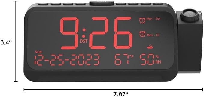 Projection Alarm Clock for Bedroom Ceiling, Digital Clock Projector