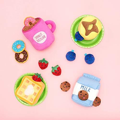 ZippyPaws Burrow Replacement Miniz - Interactive Dog & Puppy Toys for Boredom, Stimulating Pet Products to Keep Them Busy, Plush Refills for Hide & Seek Puzzle, Squeaky Toy for Enrichment - Cookies