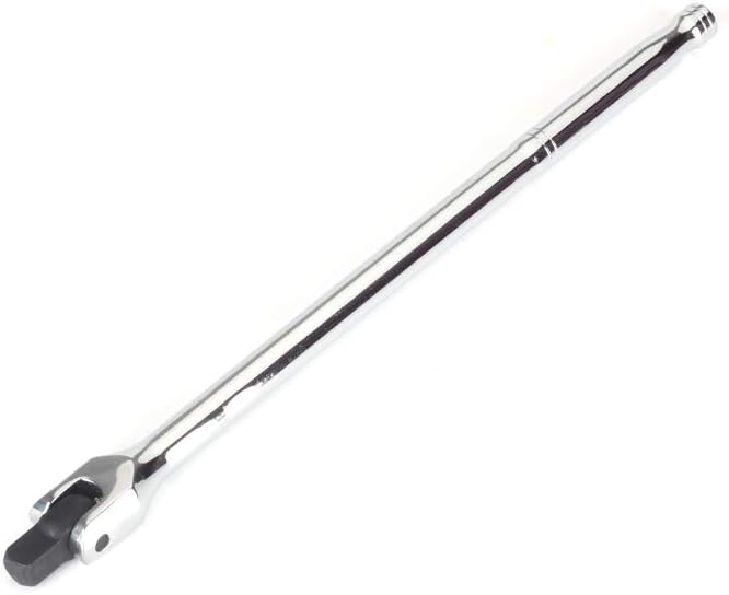 FLZOSPER 1/2-Inch Drive Premium Extension Breaker Bar | 15" Length | Heavy Duty CR-V Steel | 180° Rotating Flex Cr-Mo Head | Spring-Loaded Detent Ball Great for Automotives, Nuts and Bolts