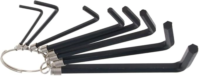 Utoolmart Hex Key Set, 8 in 1 Metric L Shape Hexagon Head Wrench with Ring for Repair Tool (Black)