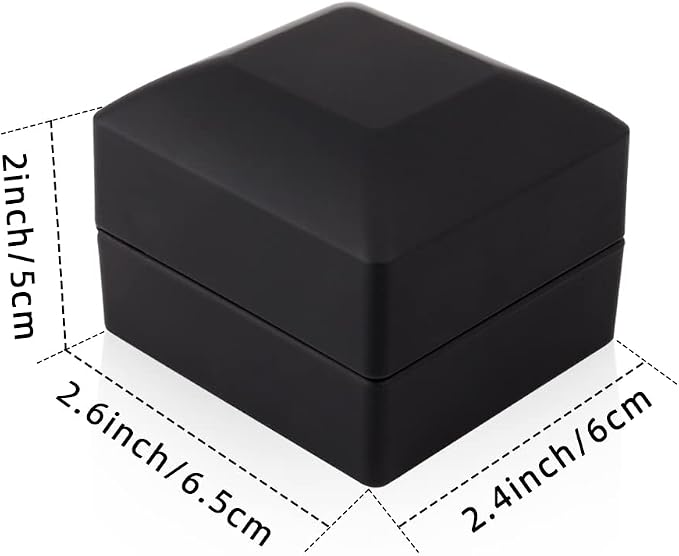 iSuperb® Ring Box Black Jewelry Case Organizer