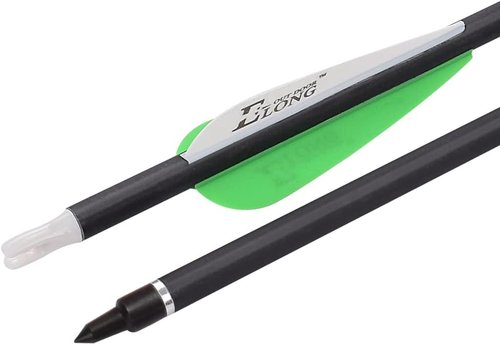 Archery Bow Carbon Arrows - Hunting Target Practice with Removable Tips | 26, 28, 30 Inch, Spine 500, 6/12 Pack