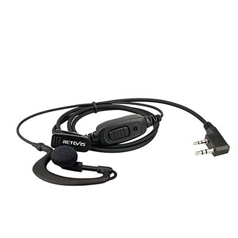 Retevis Case of 10, Two Way Radio Earpiece with Mic Single Wire Earhook Headset for RT22 RT21 RT68 RT68H H777 H777H RT86A RT86S, Compatible with Pxton, Baofeng BF-888S/BF-T26, Kenwood Walkie Talkies