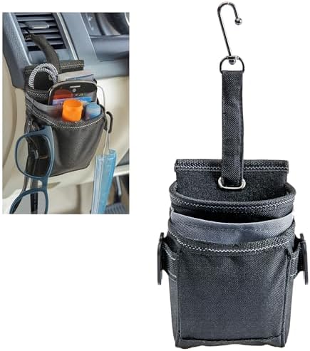 High Road DriverPockets Car Pouch - Air Vent Pocket and Vent Cell Phone Holder for Car - Front Seat Organizer with 3 Pockets, Hanging Hooks and Charging Port