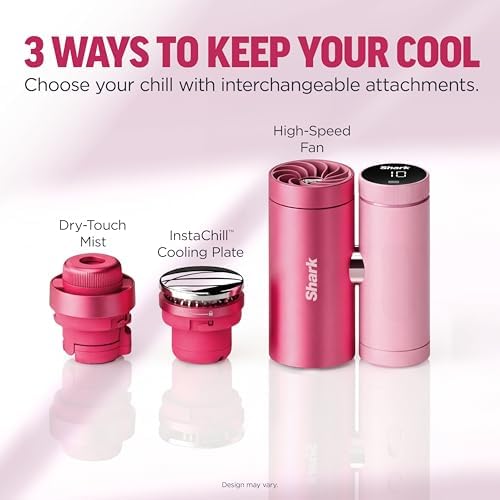 Shark ChillPill 3-in-1 Fan, Mist and Cooling Plate, Iced Latte, FA022BR