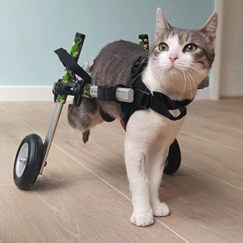 Walkin' Wheels Lightweight – for Small Cats 2 to 20 Pounds – Veterinarian Approved – Cat Wheelchair for Back Legs, for Cats 11-20 lbs, 3-6 inches Leg Height – Pink